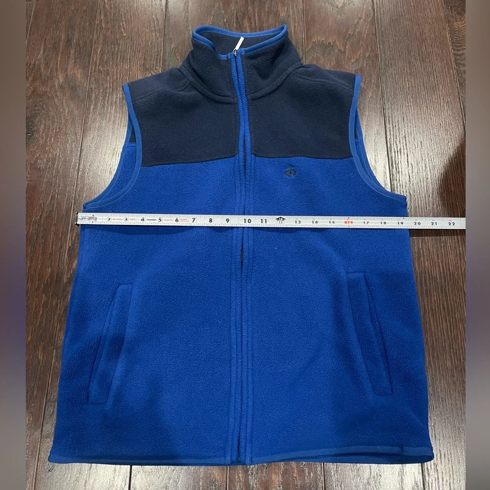Brooks Brothers Men Sleeveless Full Zip Fleece Vest Blue Size Small